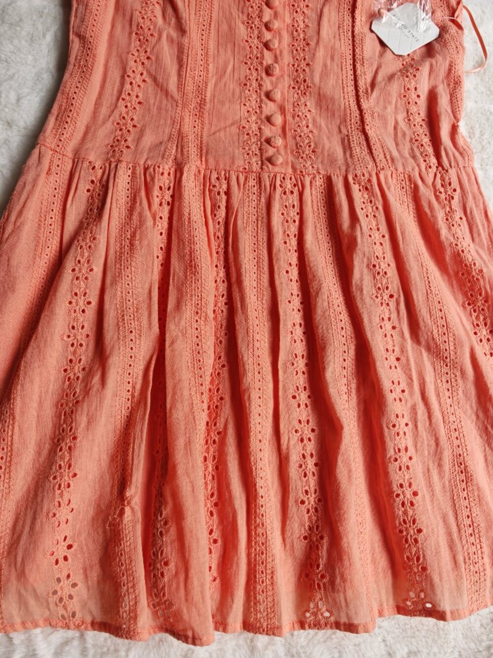 Altar’d State Coral Eyelet Lace Mini Dress Size M NWT - Picture 4 of 13